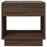 vidaXL Table basse avec LED infini chêne marron 50x50x50 cm
