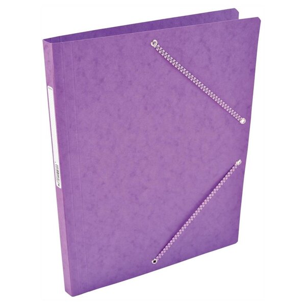 Chemise Carte Lustée simple 24 x 32 cm avec élastiques et étiquette de dos Mauve COUTAL