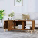 vidaXL Table basse chêne fumé 102x50x40 cm bois d'ingénierie