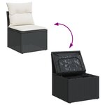 vidaXL Salon de jardin 6 Pièces avec coussins noir résine tressée
