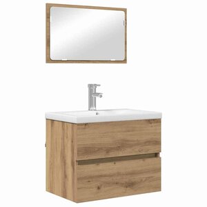 vidaXL Ensemble de mobilier de salle de bain 3 Pièces Chêne noir