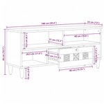 vidaXL Meuble TV Naturel 100 x 33 x 46 cm Bois de mangue massif