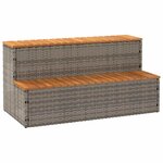 VidaXL Marche bain remous gris 100x50x50 5 cm polyrotin acacia massif