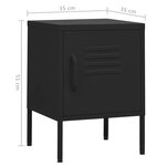 vidaXL Table de chevet Noir 35x35x51 cm Acier