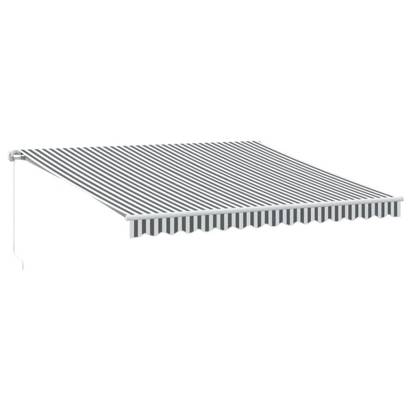 vidaXL Auvent manuel rétractable anthracite et blanc 400x350 cm