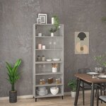 vidaXL Buffet haut Gris béton Bois d'ingénierie