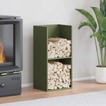 vidaXL Portant de bois chauffage vert olive 40x30x80 cm