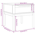 vidaXL Table de chevet FLORO blanc 55x55x54 cm bois de pin massif