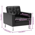 vidaXL Fauteuil Noir 75x70x75 cm Similicuir