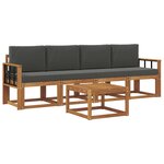 vidaXL Ensemble de canapés d'extérieur 5 pc Naturel et Anthracite