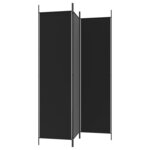 vidaXL Cloison de séparation 3 panneaux Noir 150x200 cm Tissu