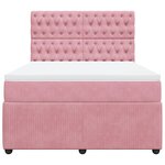 vidaXL Sommier à lattes de lit avec matelas Rose 140x190 cm Velours