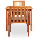 vidaXL Ensemble à manger d'extérieur 3 Pièces et coussins Acacia solide