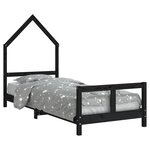 vidaXL Cadre de lit pour enfants noir 80x200 cm bois de pin massif