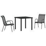 vidaXL Set de jardin 3 pièces Noir Textilène et Acier