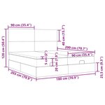 VidaXL Cadre de lit ottoman avec matelas bleu 180x200 cm tissu