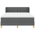Lit à ressort box avec matelas en gris foncé  160x200 cm en tissu