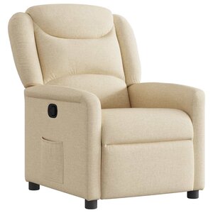 vidaXL Fauteuil inclinable Crème Tissu