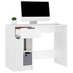 vidaXL Bureau Blanc 100x50x75 cm Bois d'ingénierie