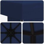 vidaXL Pavillon 3 x 3 m Bleu Polyester et Acier 190 gsm