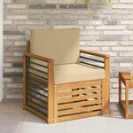 vidaXL Canapé d’extérieur Bois d'acacia massif et polyester Naturel