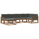 vidaXL Ensemble de canapés d'extérieur 6 pc Naturel et Anthracite