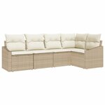 vidaXL Ensemble de salle à manger pour jardin 5 Pièces Beige et crème