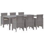 vidaXL Ensemble de salle à manger pour jardin 7 Pièces Gris clair