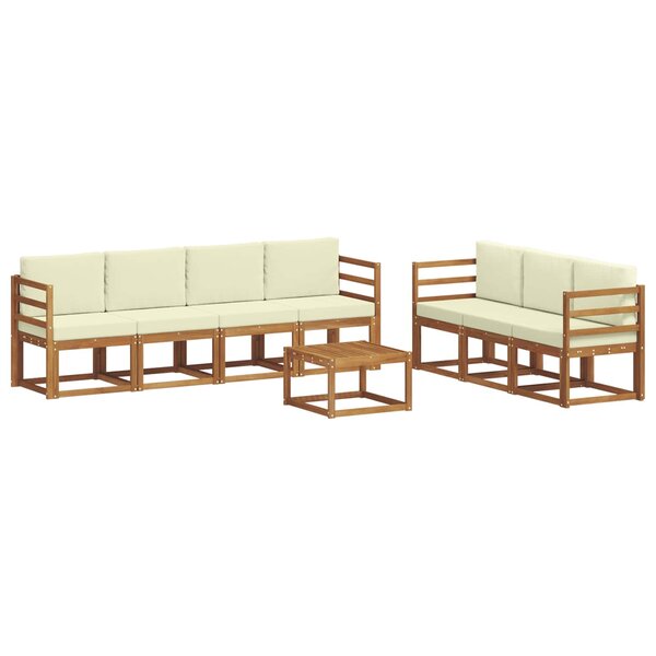 vidaXL Ensemble de canapés d'extérieur 8 pc Naturel et Crème