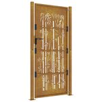 vidaXL Portail de jardin 105x205 cm acier corten design de bambou