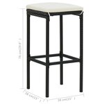 vidaXL Tabourets de bar avec coussins lot de 2 noir résine tressée