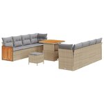 vidaXL Ensemble de canapé de jardin 11 Pièces Beige et gris clair