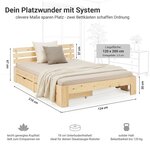 Lit en Bois 120x200 cm Naturel avec matelas