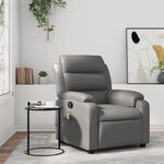 vidaXL Fauteuil de massage inclinable gris similicuir