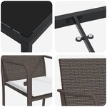 vidaXL Ensemble de salle à manger pour jardin 7 Pièces Marron Poly rotin