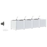vidaXL Pots de jardin Blanc 160 x 40 x 37.5 cm Acier