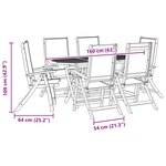 vidaXL Ensemble à manger de jardin 7Pièces bois d'acacia solide textilène