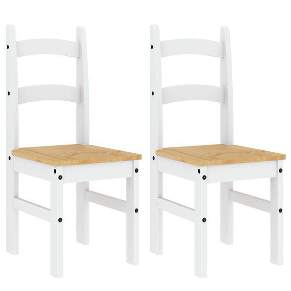 vidaXL Chaises à manger lot de 2 blanc 40x46x99 cm bois massif de pin