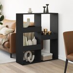 vidaXL Cloison de séparation noir 100x33x115 cm bois ingénierie