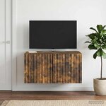 vidaXL Meuble TV mural 59 5 x 41 x 30 cm Chêne fumé Bois d'ingénierie