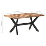 vidaXL Table de salle à manger 160x80x75 cm Bois avec finition miel