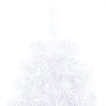 vidaXL Demi-arbre de Noël artificiel pré-éclairé et boules blanc 240cm