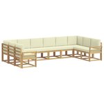 vidaXL Ensemble de canapés d'extérieur 10 pc Blanc et crème