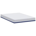 vidaXL Matelas Blanc et Bleu 160 x 200 cm Mousse à mémoire de gel