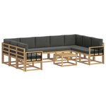 vidaXL Ensemble de canapés d'extérieur 10 pc Blanc et anthracite