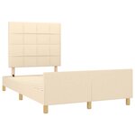 vidaXL Cadre de lit avec tête de lit Crème 120x200 cm Tissu