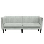 vidaXL Canapé à 2 places gris clair velours