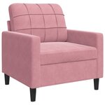 vidaXL Ensemble de canapés 3 Pièces avec coussins Rose Velours