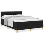vidaXL Lit à Sommier avec Matelas Noir 140x200 cm en Tissu
