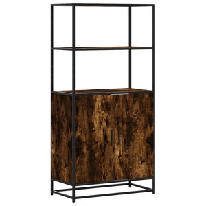 vidaXL Buffet haut chêne fumé 68x35x139 cm bois d'ingénierie métal